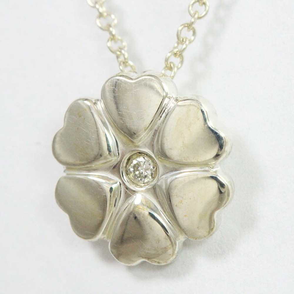 Tiffany Diamond Crown of Heart Necklace Silver